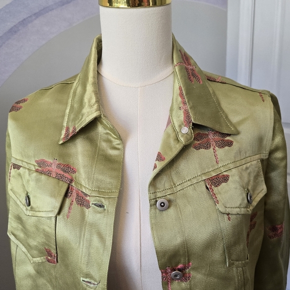 3 Sisters Vintage | Small | Green Dragonfly Jacket - Picture 3 of 9